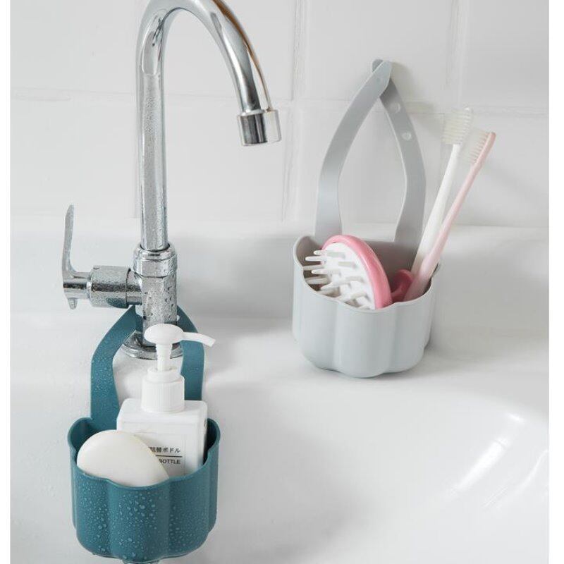 1 Pack Kitchen Sink Drain Rack Soap Sponge Holder Adjustable Faucet Storage Hanging Basket Kitchen Accessories