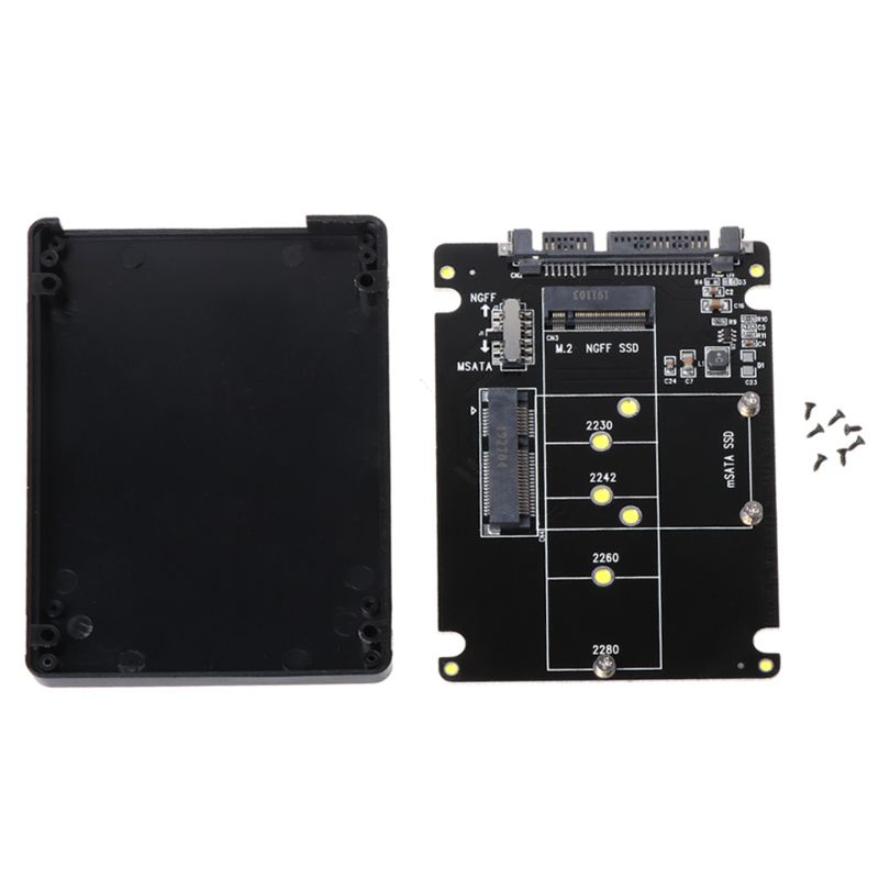 2 in 1 msata/m.2 ngff to sata3 converter adapter card case enclosure 2.5 inch ssd solid state disk drive for pc computer