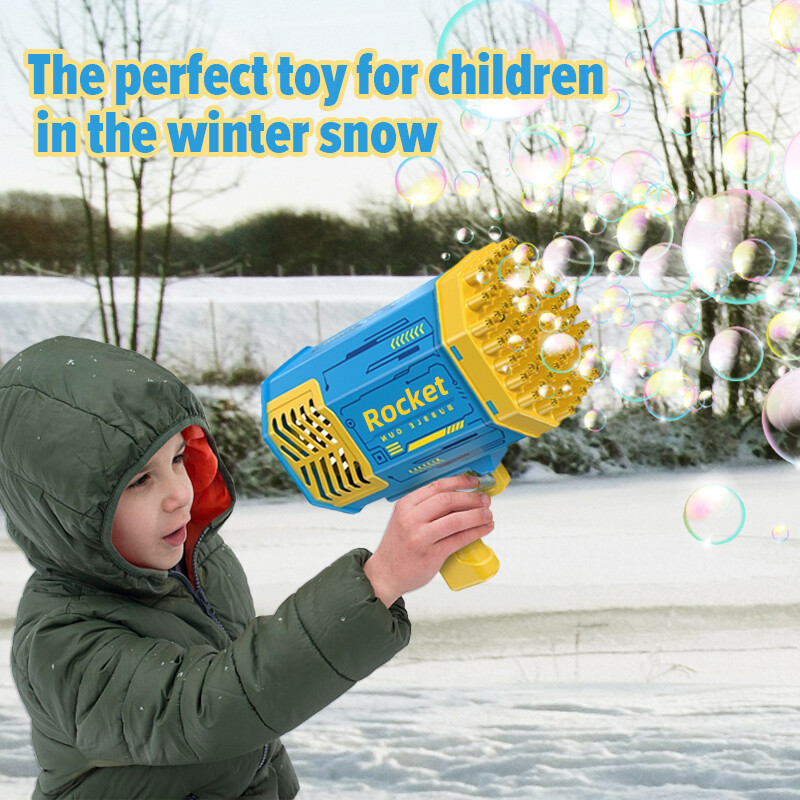 TOYSMARS Rocket Launcher Shape Bubble Maker Boom Bubble with N Holes for Kids Rocket Bubble Blower Automatic Bubble Toys 5000+ Bubbles per Min for Boys Girls Teens Outdoor Indoor Birthday