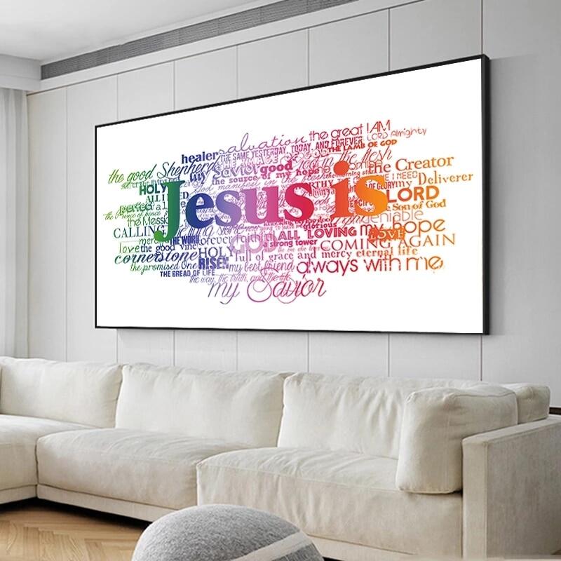 Christian Jesus Letters Posters and Prints on The Wall Canvas Painting ...