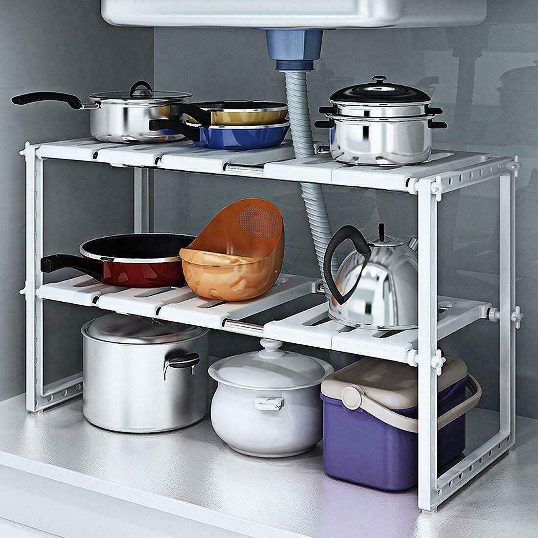 Under Kitchen Sink Shelf Storage Bathroom Cupboard Rack Cabinet Organiser Holder Lazada Singapore
