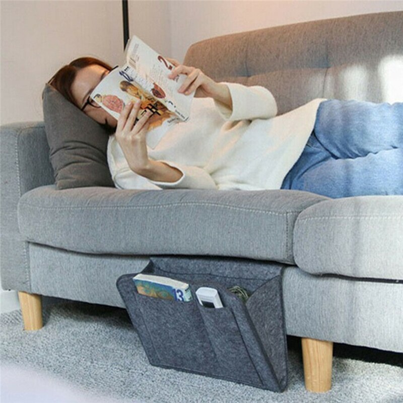 Felt Bedside Storage Organizer Anti-Slip Bedside Bag Bed Sofa Side Pouch Hanging Couch Storage Bed Holder Pockets For Sofa