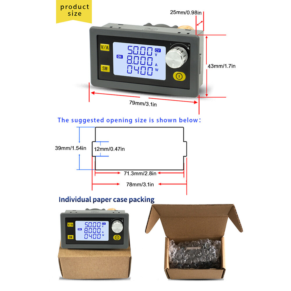 Bộ Điều Chỉnh XY5005E XY5008E DC DC Buck Bộ Chuyển Đổi Tăng Áp Điện Áp Biến Nguồn Điện Phòng Thí Nghiệm Điều Chỉnh Điện Áp Điều Chỉnh Được 6-55V Công Suất 250W/400W