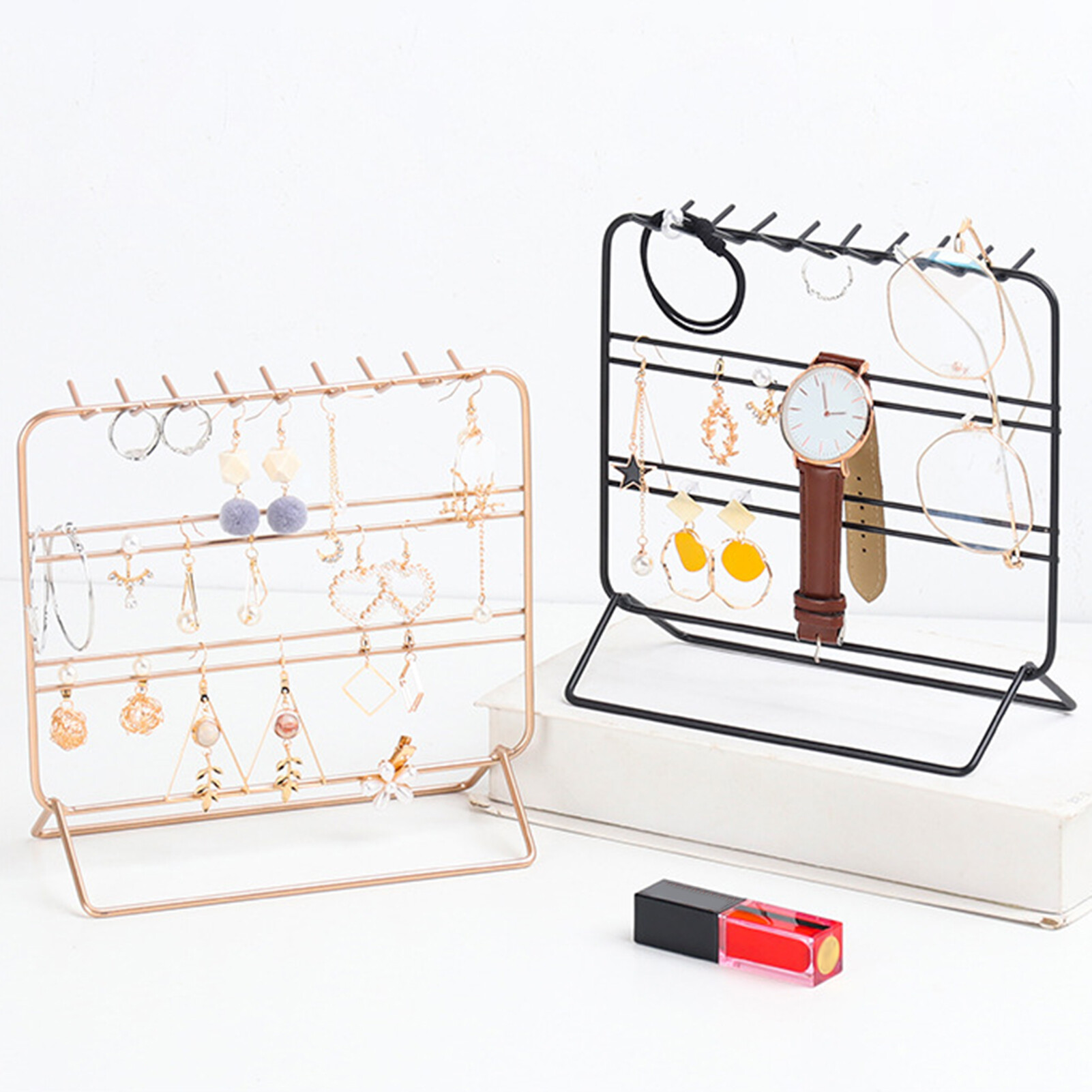 Talent Star Jewelry Display Stand Multi-functional Embedded Design Metal Creative Earring Storage Rack for Home