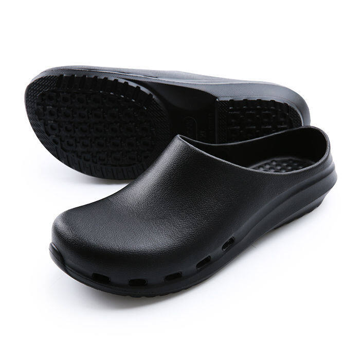 Chef's shoes protection work shoes men and women wear slippers integrated breathable shoes.