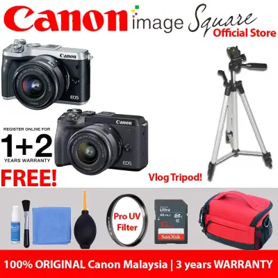 READY STOCK! Advance package! Canon EOS M6 II / M6 MARK II with 15-45mm Lens Mirrorless Digital Camera (ORIGINAL CANON MALAYSIA WARRANTY)