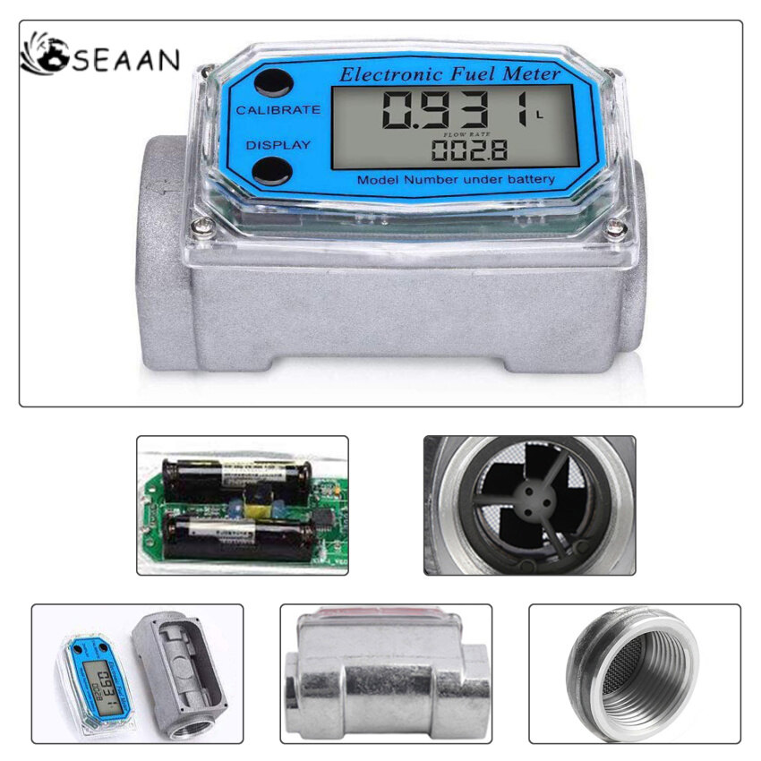 Kỹ thuật số nhiên liệu đồng hồ đo lưu lượng xe xăng Đồng hồ đo lưu lượng nước Bộ đếm mét nhiên liệu cảm biến lưu lượng chỉ số điều khiển