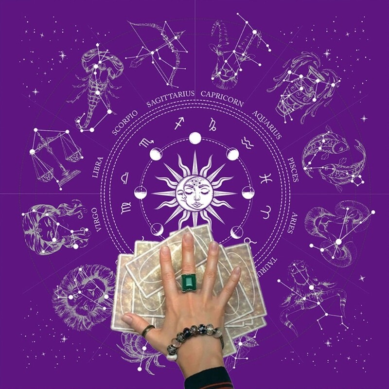 Square Flannel Tarot Altar Cloth Card Board Game Astrology Oracles Card Pad Table Cover Card Mat Divination Tablecloth