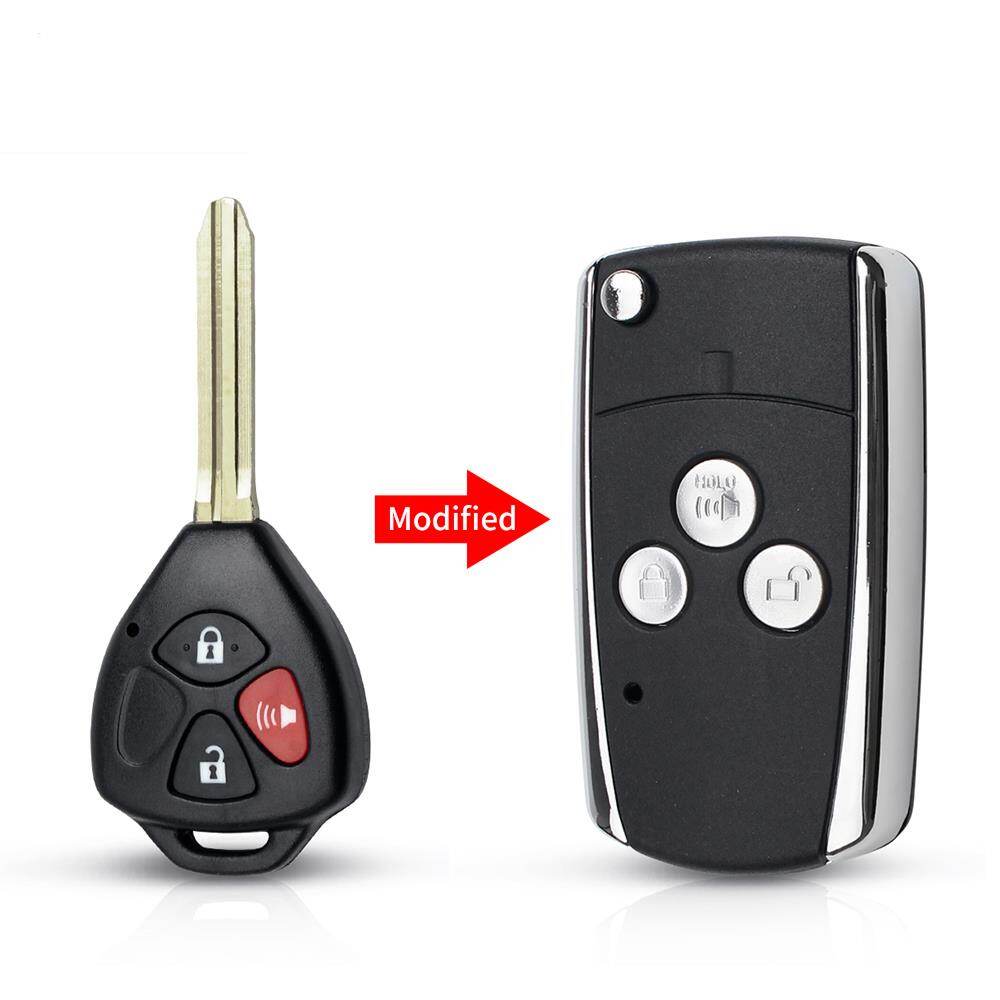 New Modified Folding Remote Key Shell Case Fob 3 Button For Toyota Camry Corolla Rav4
