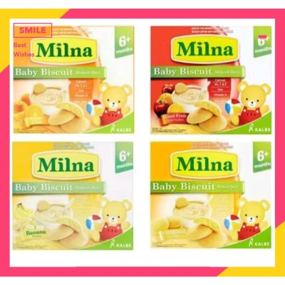 Milna Baby Rusk Biscuit 130g - Original, Banana, Mix fruits, Orange