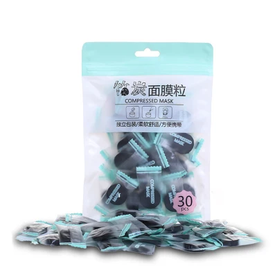 LOMG 30Pcs Bamboo Charcoal Compressed Facial Mask Sheet Paper Disposable Compressed Facial Mask Moisturizing Skin Care