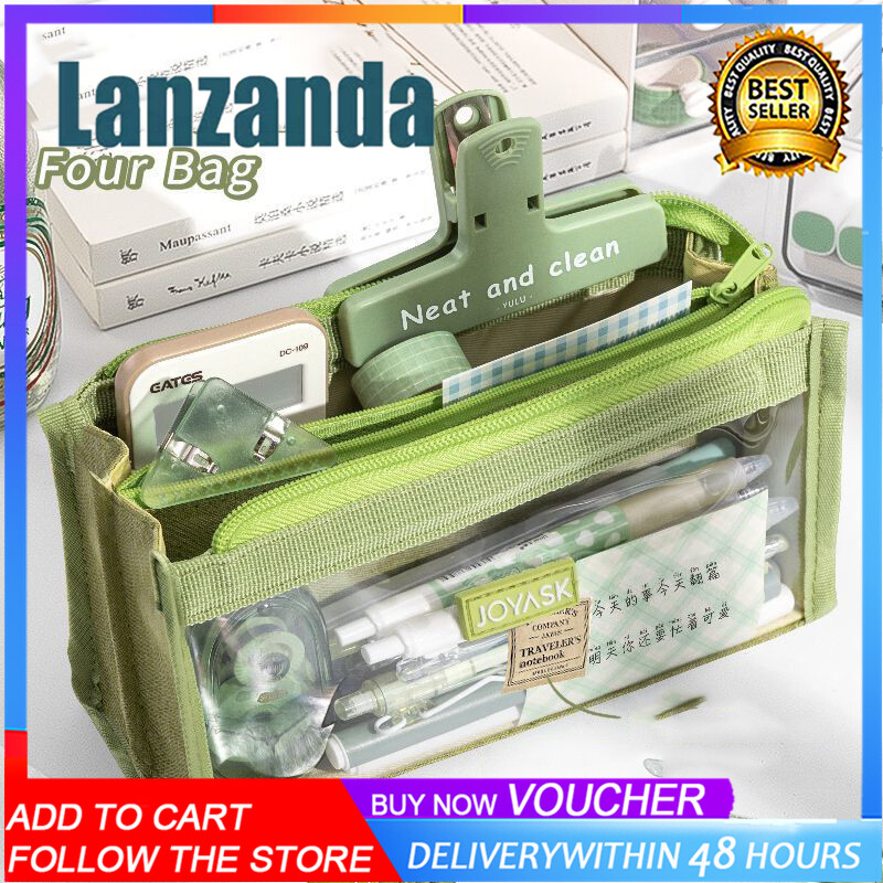 Pencil Case Pen Bag Clear Case Marker Pouch Multifonction Organizer Box Transparent case Makeup Bag Office College School Gift for adults