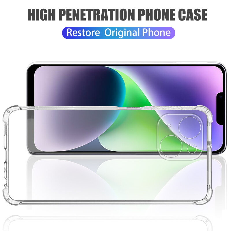 ALIGO Shockproof Clear Rubber Soft Case Cover for iPhone 14 Pro Max 7 Plus XS Max 13 Pro For iPhone 14 13 12 11 Pro Max X XR