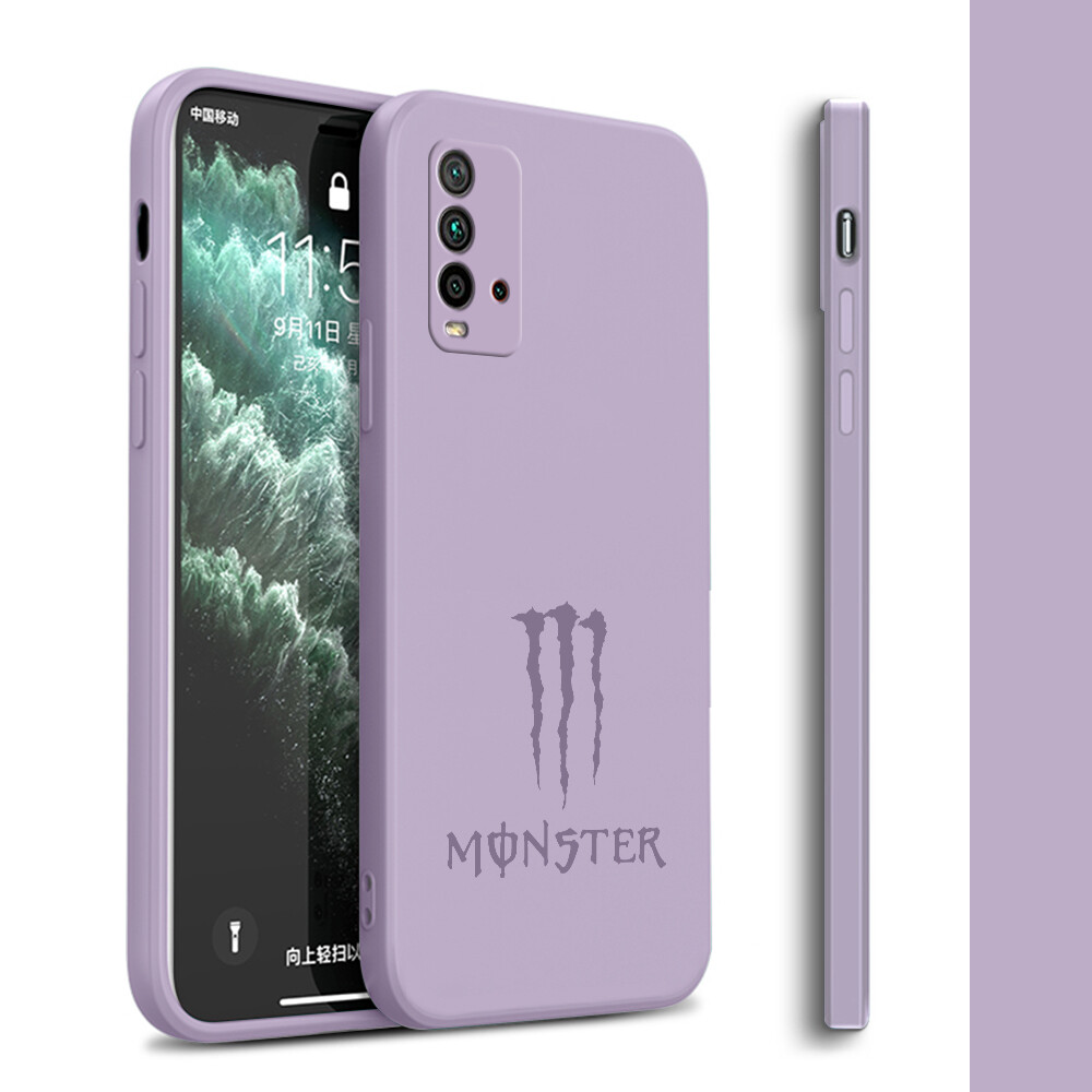 For Xiaomi Redmi 9T 9 9C 9A Redmi 10 10A Fashion Monster Energy Soft Silicone Square Edge Phone Casing Full Cover Camera Shockproof Protection Rubber Handphone Case