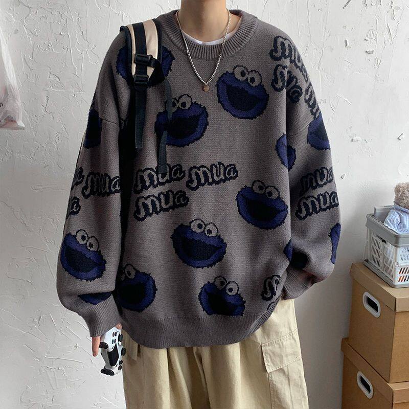 Pull japonais paresseux pour hommes, Style Port d'hiver, pull ample, mode coréenne, tricot 767_voghion.com