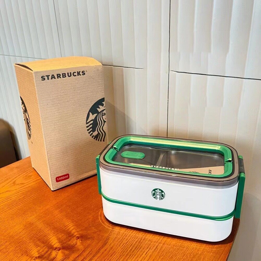 Starbucks Lunch Box Large Capacity 304 Stainless Steel Doublelayer