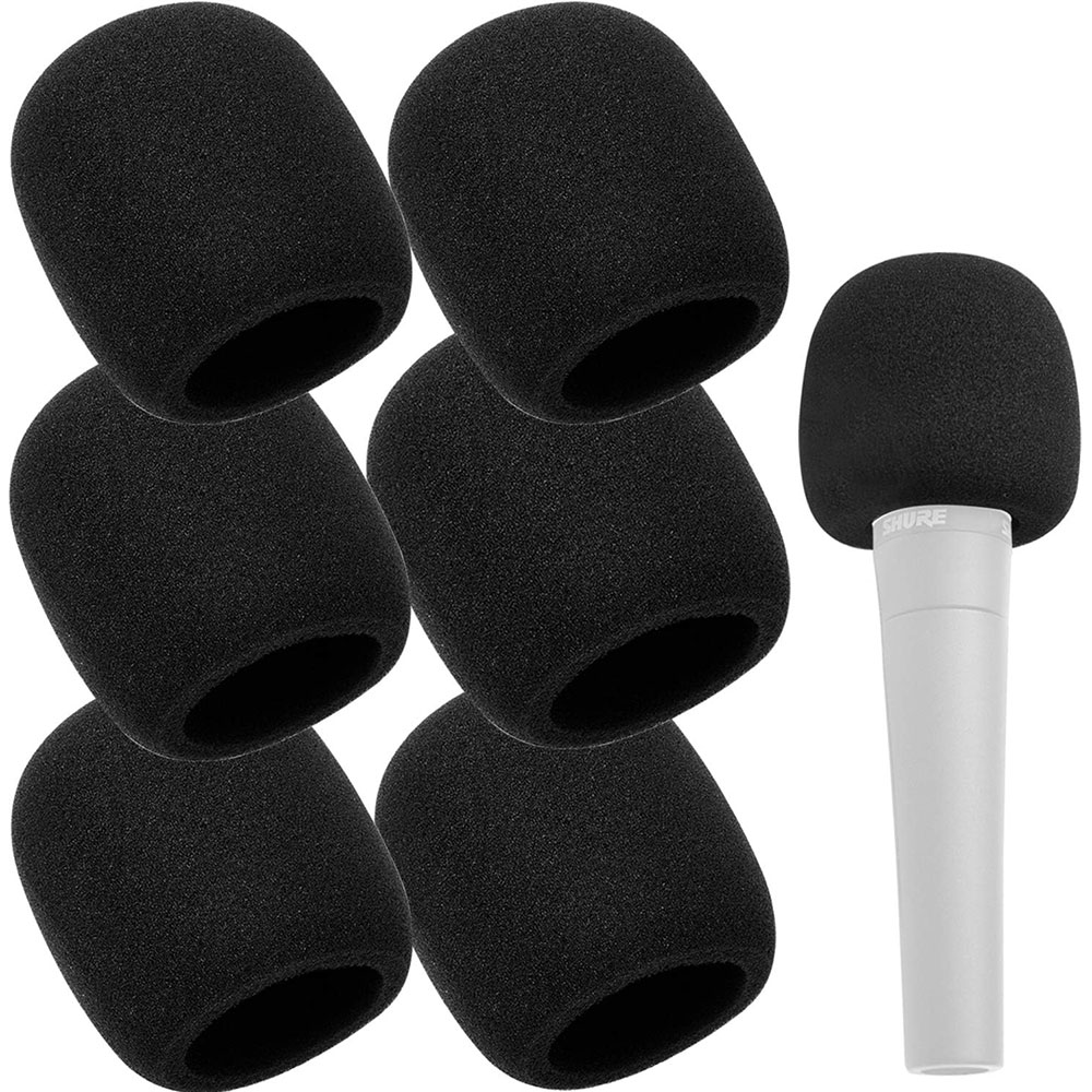 Microphone Cover - Foam Mic Covers Windscreen Suitable for Most Standard Handheld Microphone 6 PCS