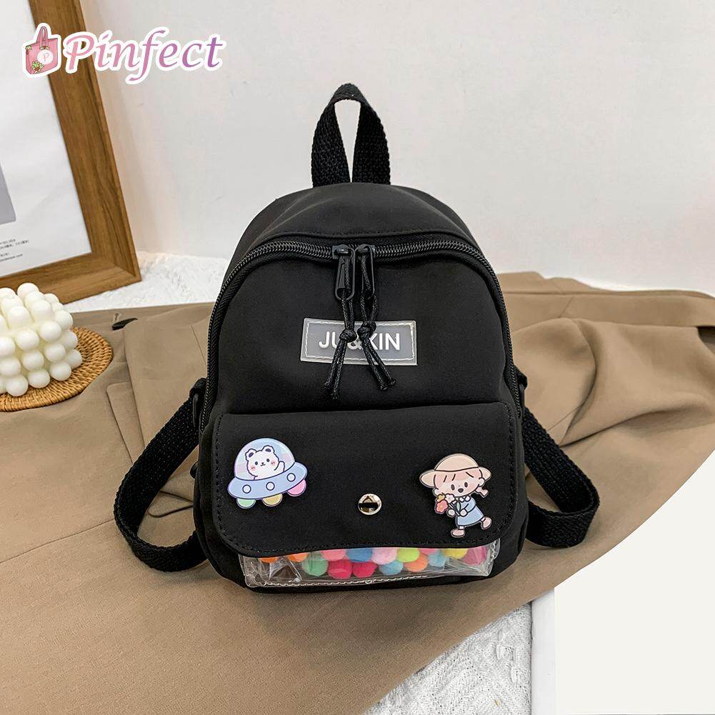 [Pinfect] Ba Lô Vải Đựng Huy Hiệu Hoạt Hình Dễ Thương Hàn Quốc Ba Lô Nữ Ba Lô Du Lịch Nhỏ Thường Ngày, Cặp Học Sinh