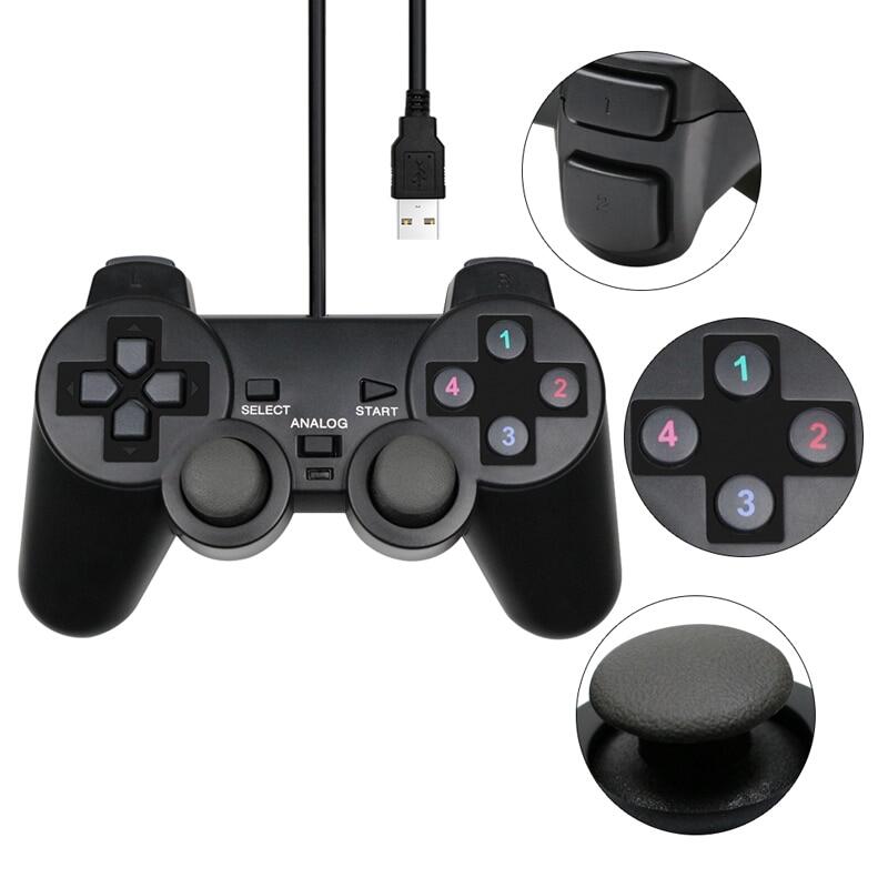 Wired USB Controller Gamepad for WinXP/Win7/Win8/Win10 for PC Computer Laptop Black Game Joystick