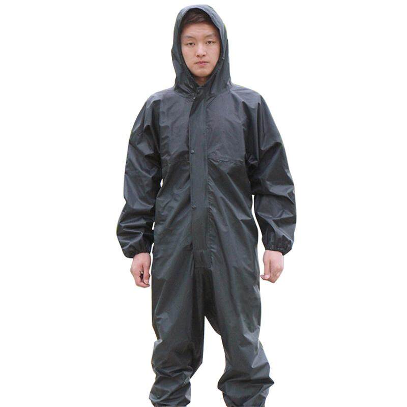 ทำงาน coveralls กันน้ำคลุมด้วยผ้าเสื้อกันฝนหลวมป้องกันน้ำมันฝุ่นสีสเปรย์เสื้อผ้าฮู้ดป้องกันเสื้อผ้าทำงาน