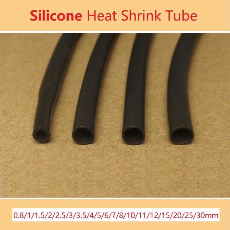 1M Silicone Heat Shrink Tube 6/7/8/10/11/12/15/18/20mm Diameter Flexible Cable Sleeve Insulated 2500V High Temperature Soft DIY Wire Wrap Protector