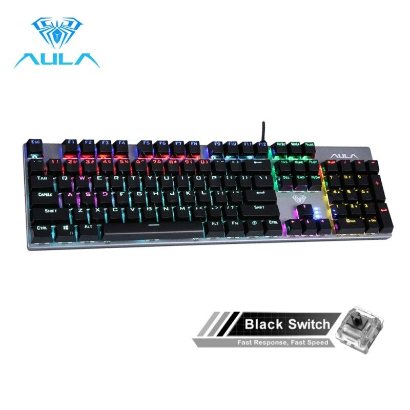 AULA S2016 Mechanical Gaming keyboard 104 Keys Anti-ghosting Marco Programming LED Backlit Keyboard Blue/Balck Swicth for PC Laptop Singapore