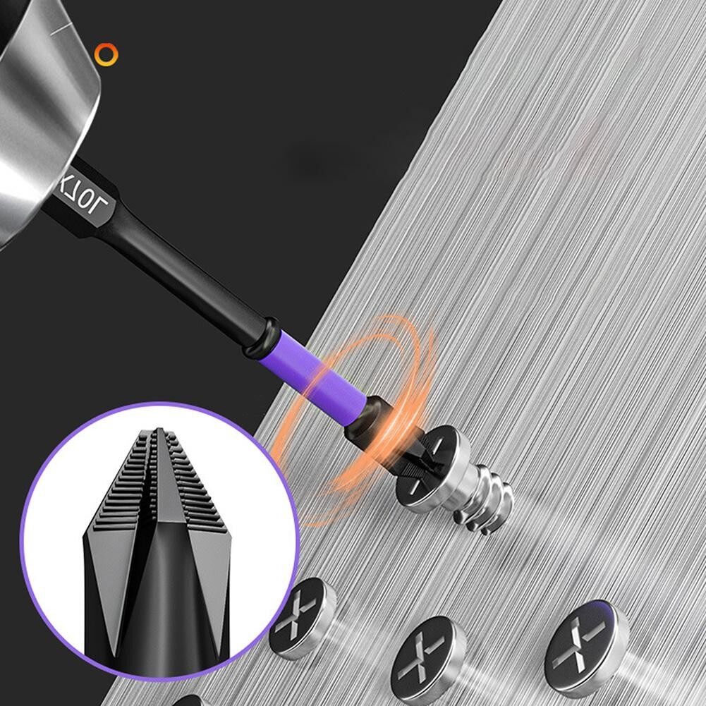 5PCS Non-slip PH2 Magnetic Batch Head Cross Screwdriver Impact Drill Bit 25-90mm