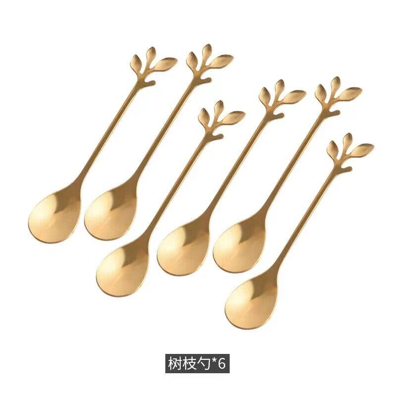 Cute Ceramic Fruit Cake Fork Spoon Storage Containers Jar Stainless Steel Kitchen Items Storage Tank Lotus Leaf Phnom Penh