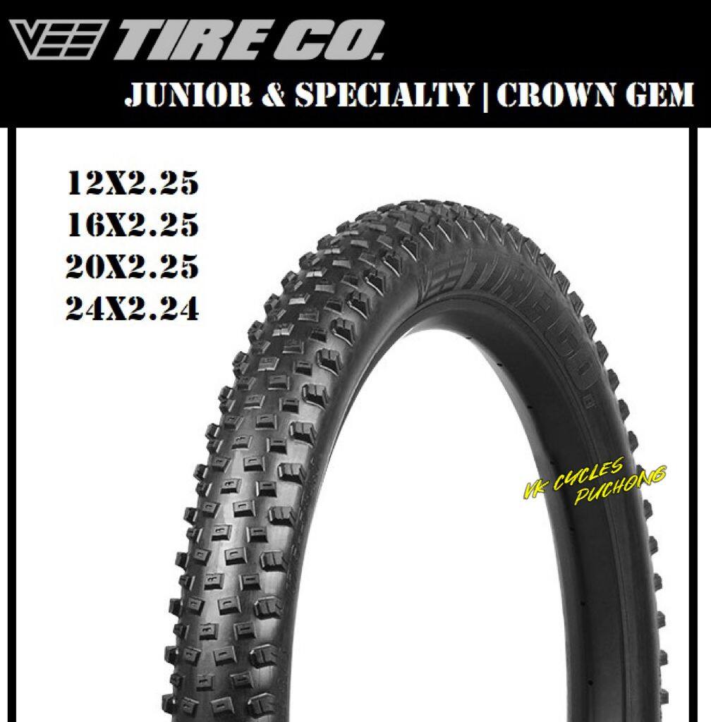 ( PREORDER) VEE TIRE CROWN GEM 12/16/20/24X2.25 MPC, WIRED, Black