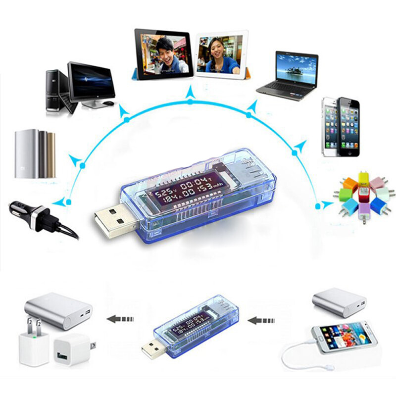 Máy Kiểm Tra Sạc USB Máy Đo Dòng Điện Áp Bác Sĩ Vôn Kế Ampe Kế Máy Kiểm Tra Dung Lượng Pin Máy Dò Điện Di Động