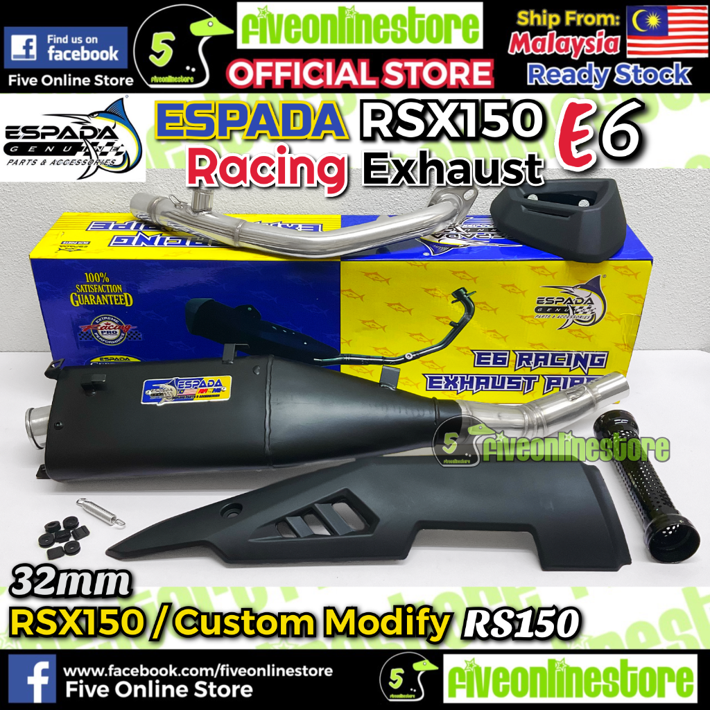 ESPADA Racing Exhaust Pipe E6 Series Ekzos Paip Maniful 32mm RS150 RSX150 Cutting Standard