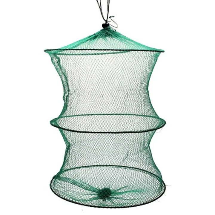 2 Layer Crab Fish Shrimp Minnow Fishing Bait Trap Cast Dip Net