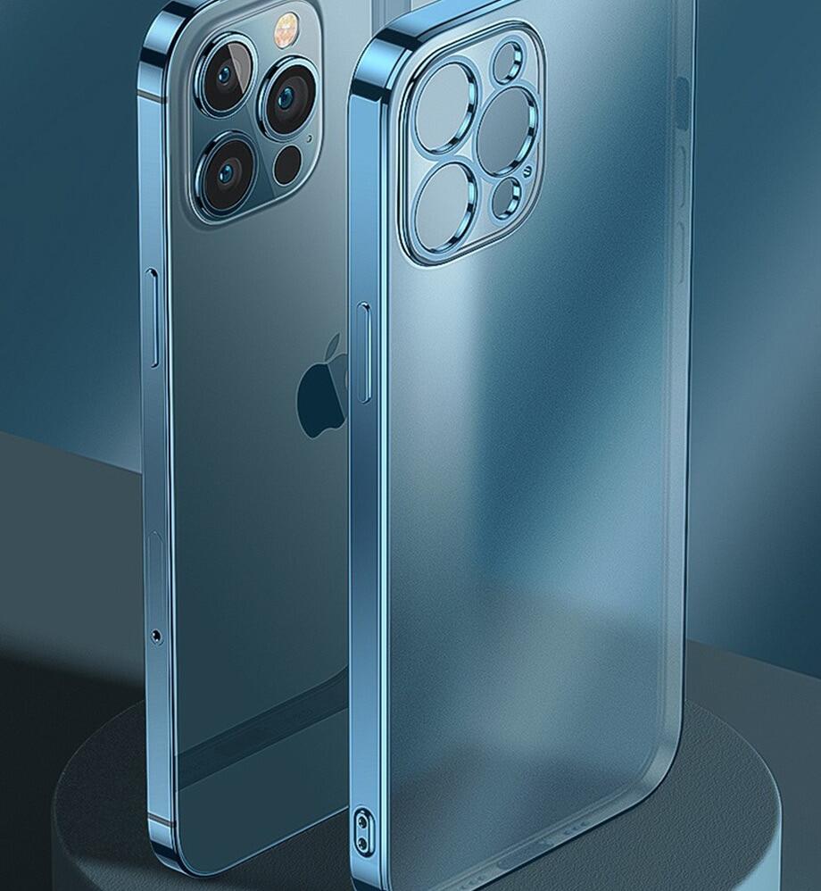 Luxury Plating Square Frame Matte Soft Silicone Case for IPhone 13 12 11 14 Pro Max Case Transparent Cover for IPhone 11 12 13 14 Case