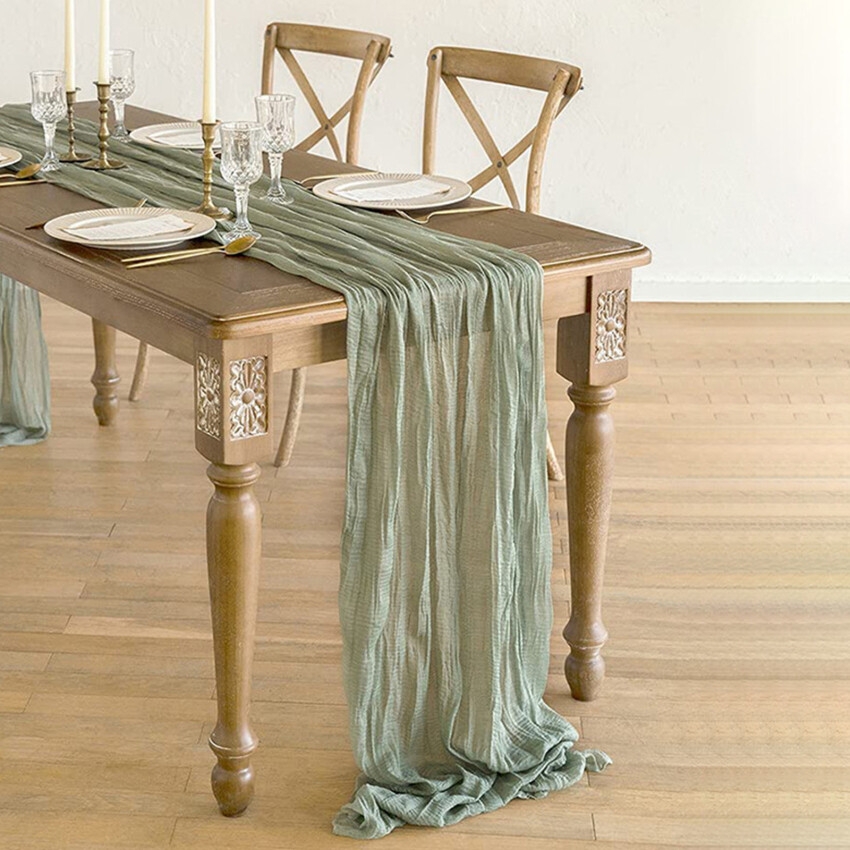 Gạc bồi Bàn Bàn Ăn Trang Trí 90*300Cm đồng quê mộc mạc Boho Bãi Biển bàn tiệc đám cưới Trang Trí Nội Thất Giáng Sinh bồi bàn S