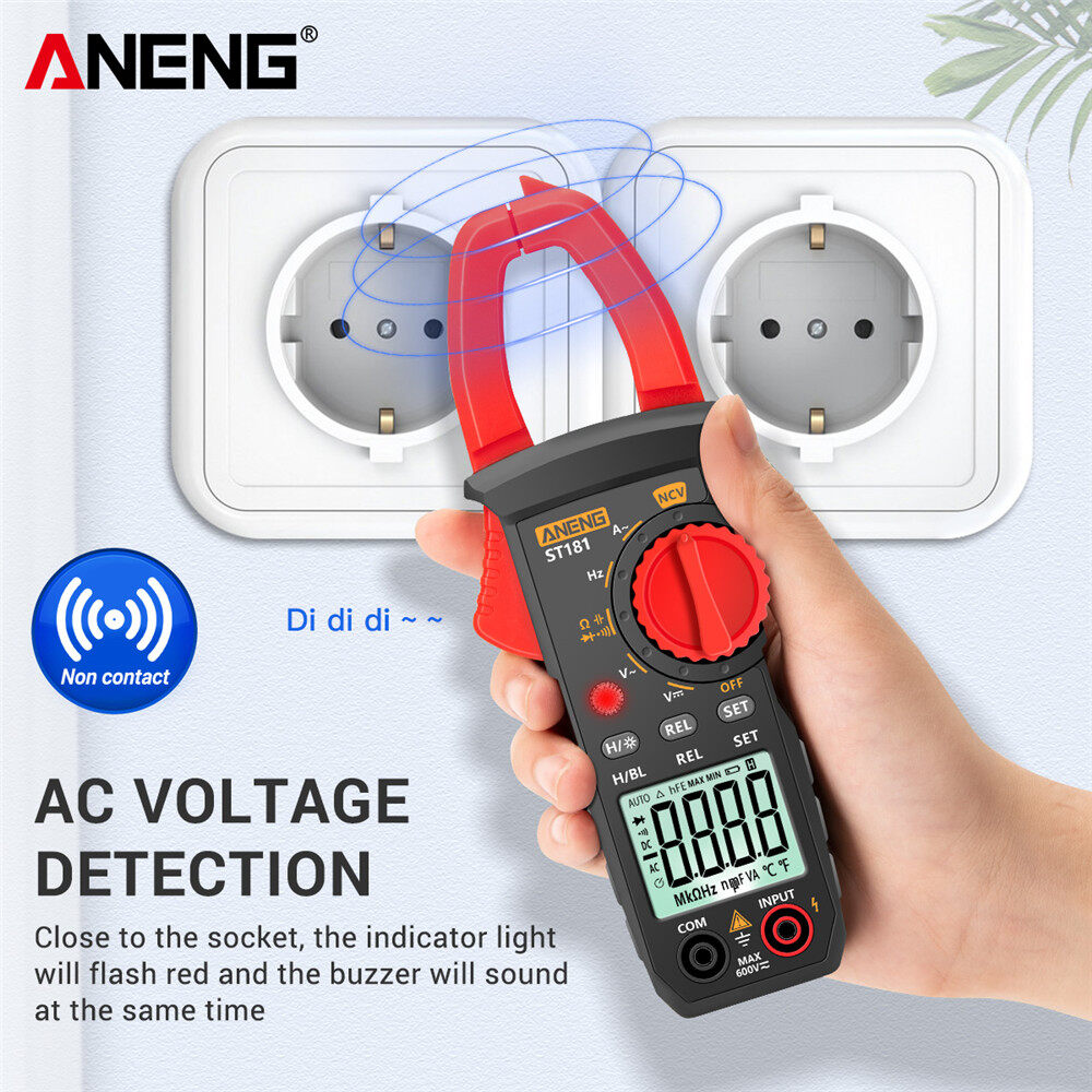 ANENG Đồng Hồ Kẹp Dòng Điện Xoay Chiều Kỹ Thuật Số Đếm ST181 4000 Đồng Hồ Vạn Năng Phạm Vi Tự Động 400A Có Đèn Nền Đồng Hồ Đo Điện Áp Kẹp Đồng Hồ Đo Ampe Kế Kẹp Kiểm Tra NCV Đồng Hồ Vạn Năng Đo Điện Dung