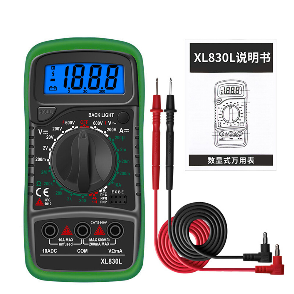 Portable AC/DC Voltage Test Meter LCD Backlight Display Multifunctional Digital Multimeter Tester for Professional Factory School