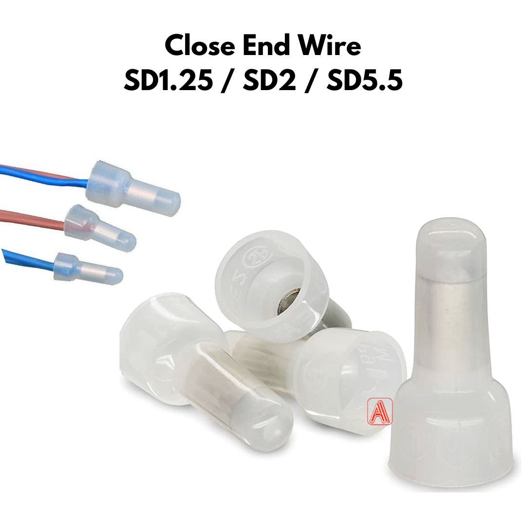 100pcs Close End Wire Connector SD1.25 / SD2 / SD5.5 Lazada