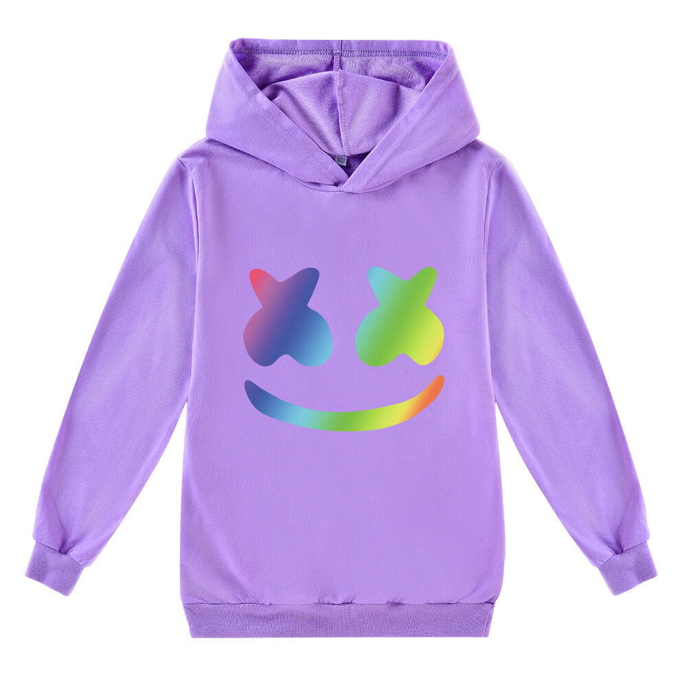 Marshmello Boys Girls Hoodie Kids Hooded Long Sleeve Sweater Cartoon Mixed Color Print Pullover Spring Autumn W2659 Cotton