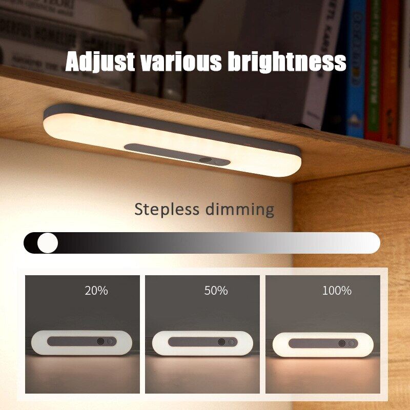 Đèn Ngủ LED Cảm Biến Chuyển Động USB Có Thể Sạc Lại Tích Hợp Nam Châm Đèn Tủ Mờ Vô Cấp Cho Tủ Quần Áo Gia Đình