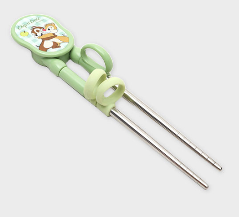 Stainless Chip & Dale Spoon+fork+Chopsticks Trio Set / Chopsticks For Children's Correction Chopsticks