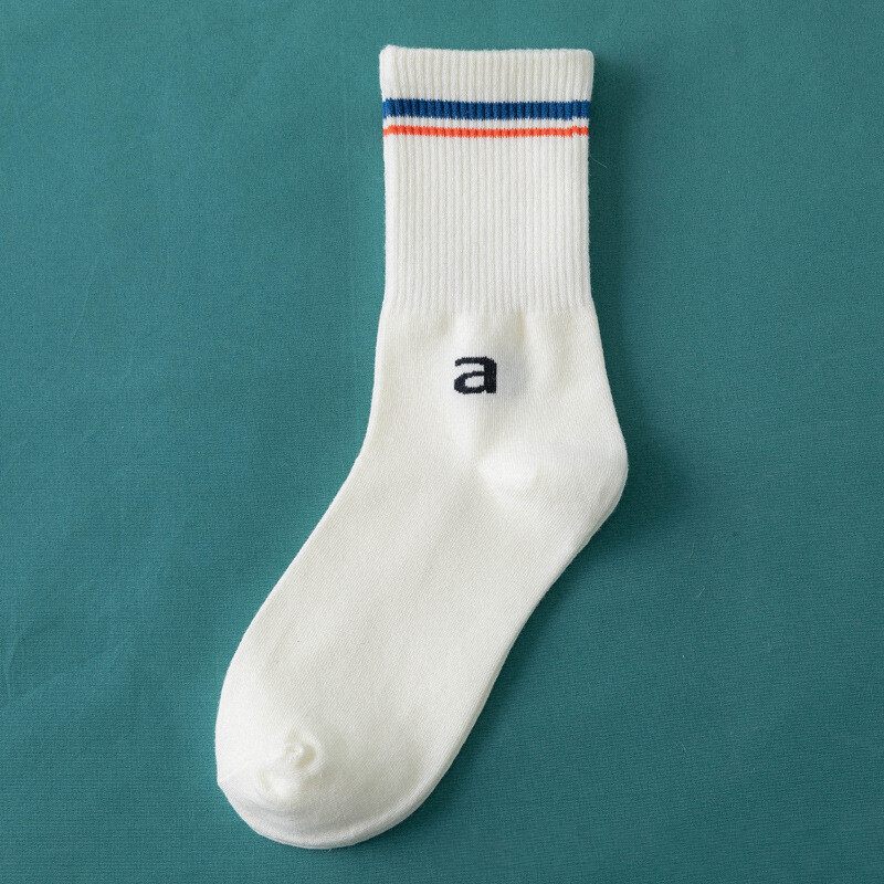 MIAOYA Fashion Jewelry Shop Letter C Checkerboard Sports Socks For Sports Mid-calf Soccer Socks For Students