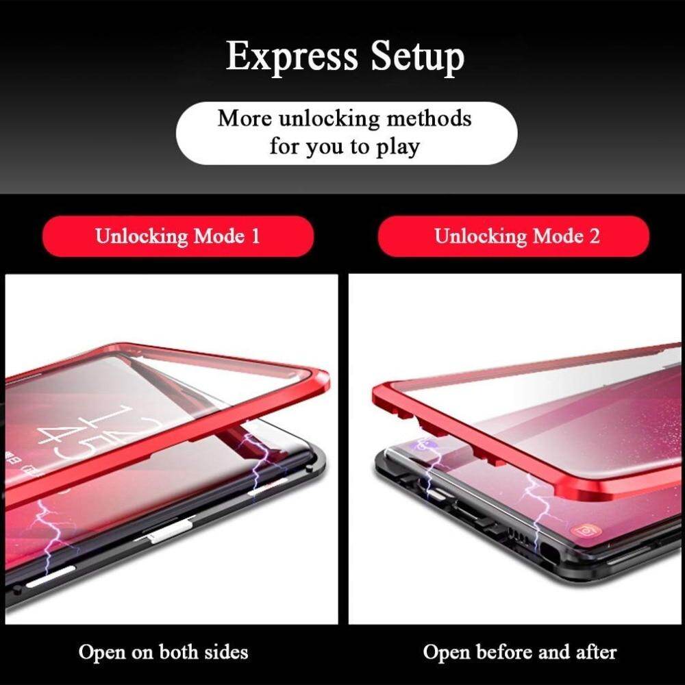 Cho Samsung Galaxy S25 S24 S23 22 S21 S20 S10 FE Plus Ultra 10 20 Pro Vỏ điện thoại, hai mặt thủy tinh 360 bọc hoàn toàn Vỏ khung kim loại bám hút nam châm