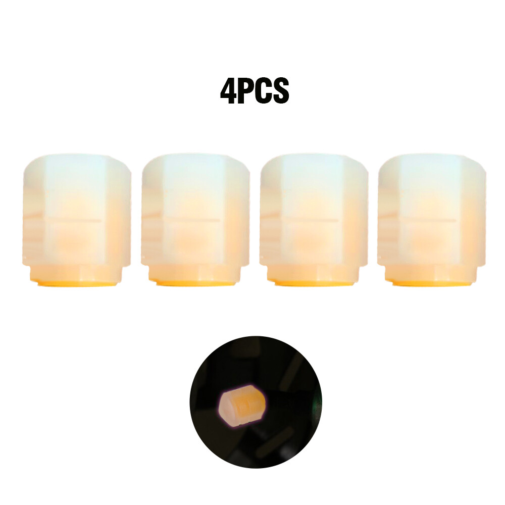 4pcs Car Tire Luminous Valve Cap Cover Motorcycle Bike Universal Wheel Tyre Styling Night Glowing Valve Covers Tire Accessories Pink/Blue/Green