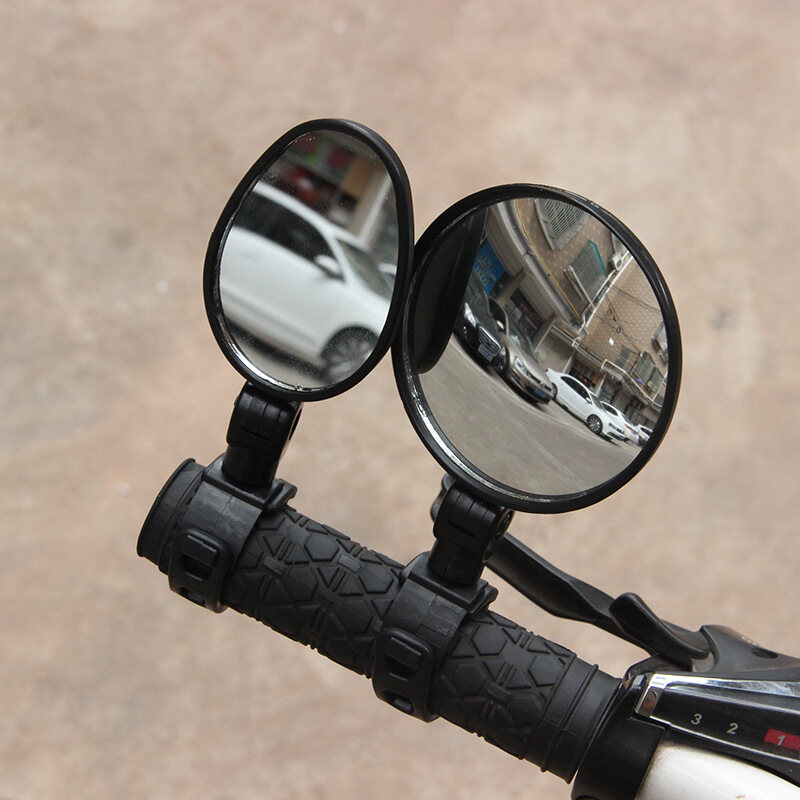 2pcs/set Bicycle Rearview Mirror Wide Angle Convex Mirror Bicycle Mirror Mountain Bike Rearview Mirror Silicone Handle Rearview Mirror 360° Rearview Rear View Mirrors