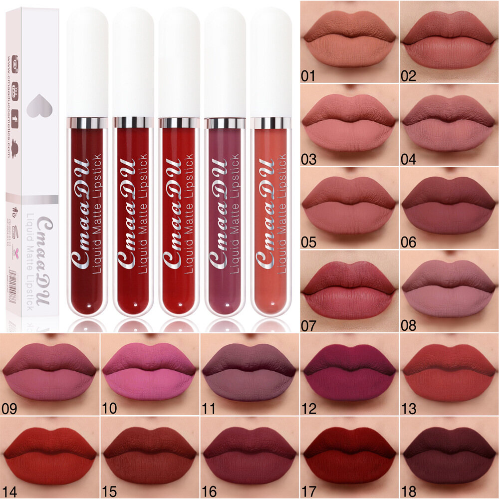 18 Colors Matte Velvet Lip Glaze Waterproof Lasting Moisturizing And Not Easy To Fade Lip Gloss Lipstick Sexy Lip Makeup