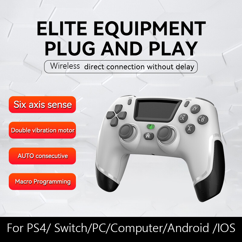 Bluetooth-compatible Game Controllers Gamepads Dual Motor Vibration Gamepad Controller 360 Degree Game Controller Joystick Anti Slip for PS4 NS Switch