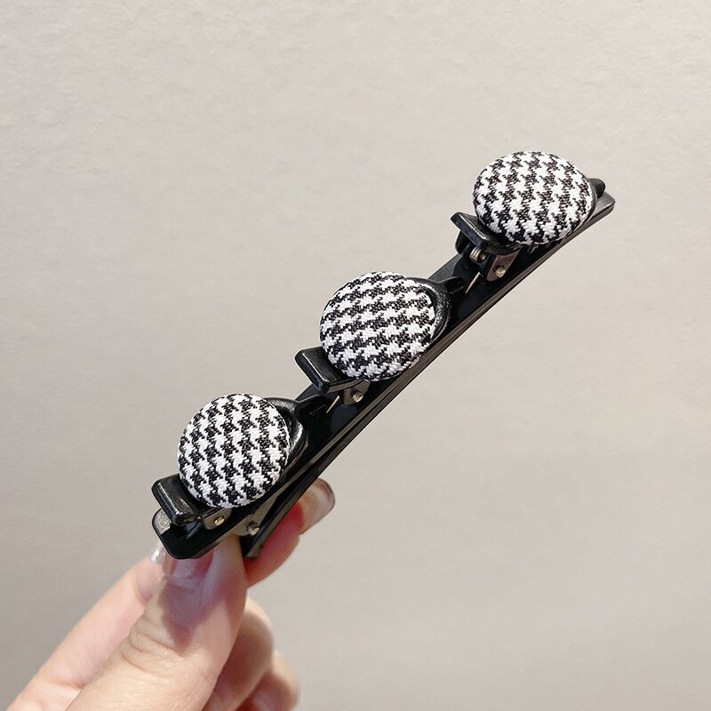 New Korean Hair Clip Fashion Sweet Checkerboard Braided Hairpin For Woman Girls Hair Accessories
