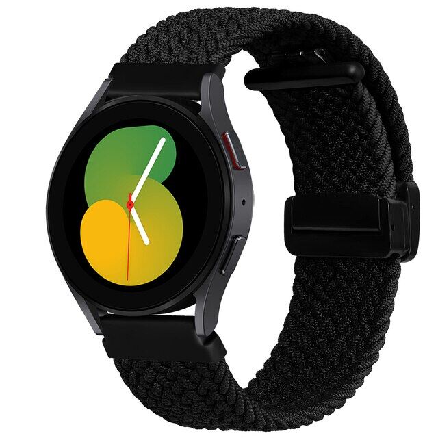 20mm Magnetic Band for Samsung Galaxy watch 4 5 pro active 2 Gear S3 braided solo loop 22mm bracelet correa Huawei watch GT 2 3