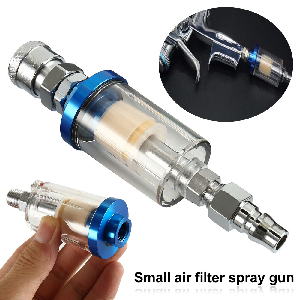 In Line Oil Water Separator Filter Seperator 1/4" Air Brush Compressor Tool Trap 