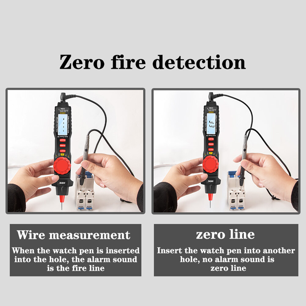 Digital Multimeter Pen Type AC DC Ammeter Voltage Resistance Capacitance Diode Continuity Meter